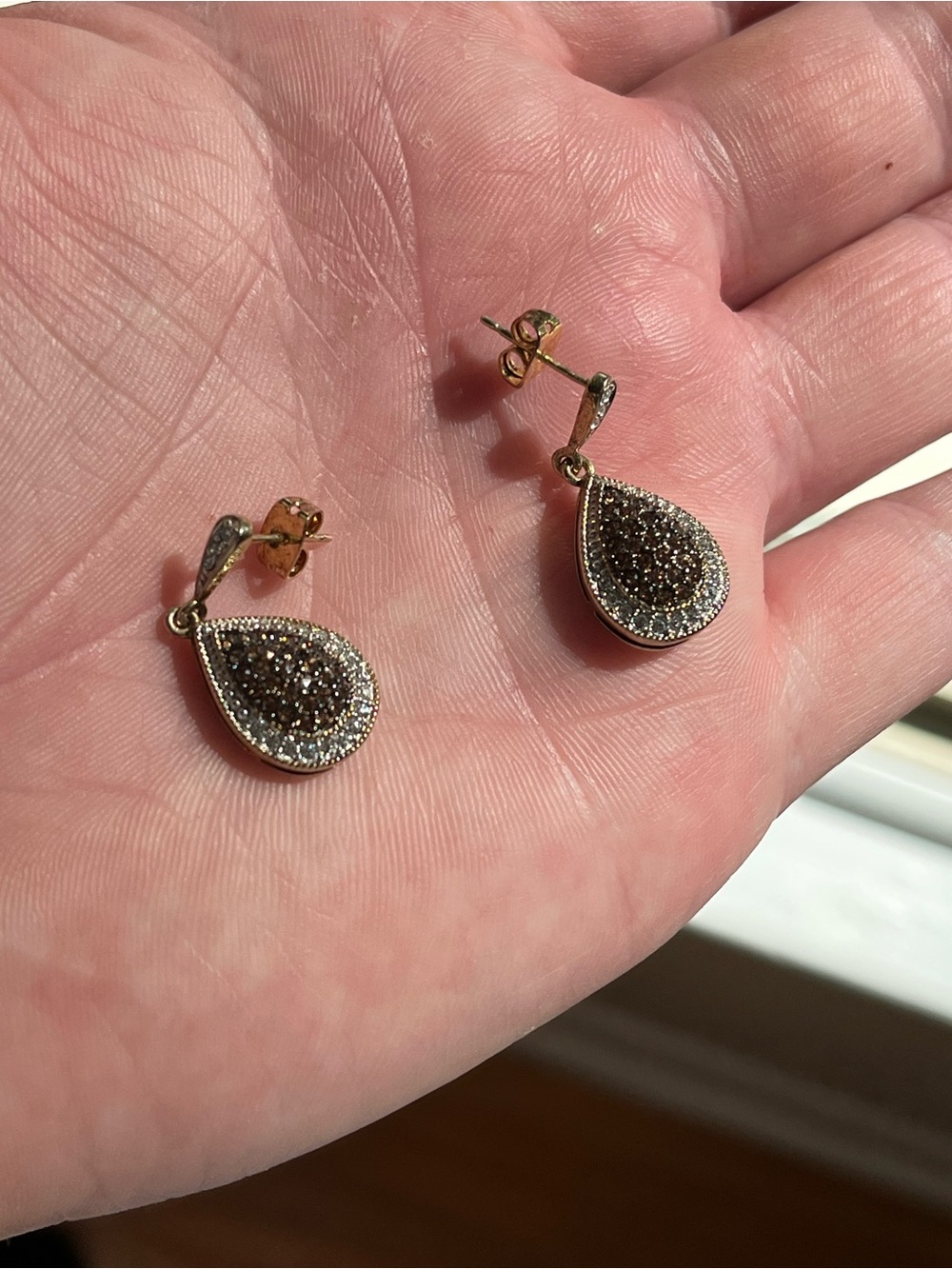 18KGF CZ earrings
